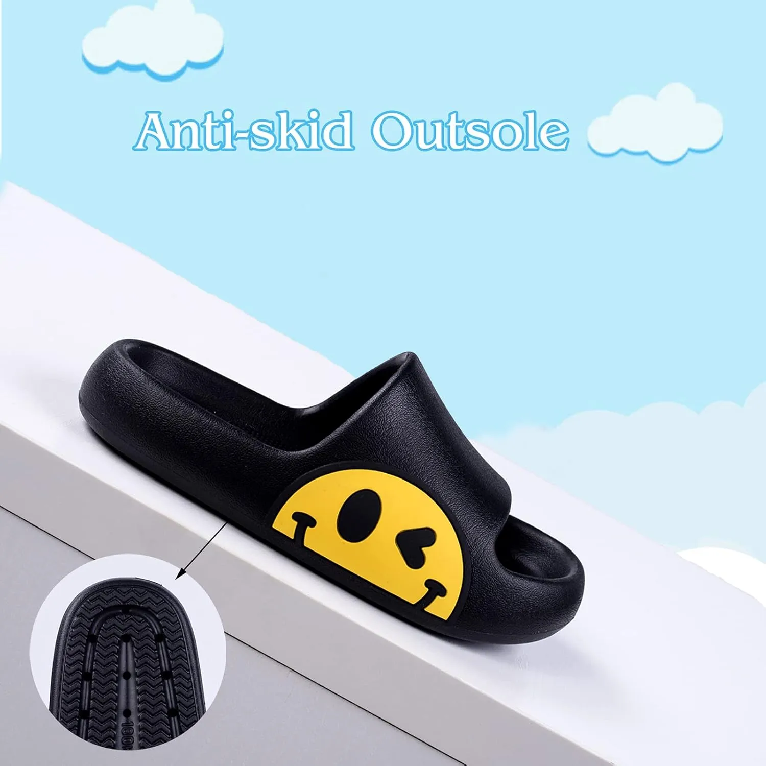 Guyarns Big Kids Cloud slides,Boys Girls Slides Non-slip Summer Beach Pool Shoes Toddler Cartoon Slides Sandals Indoor&Outdoor Garden Slippers Shower Shoes