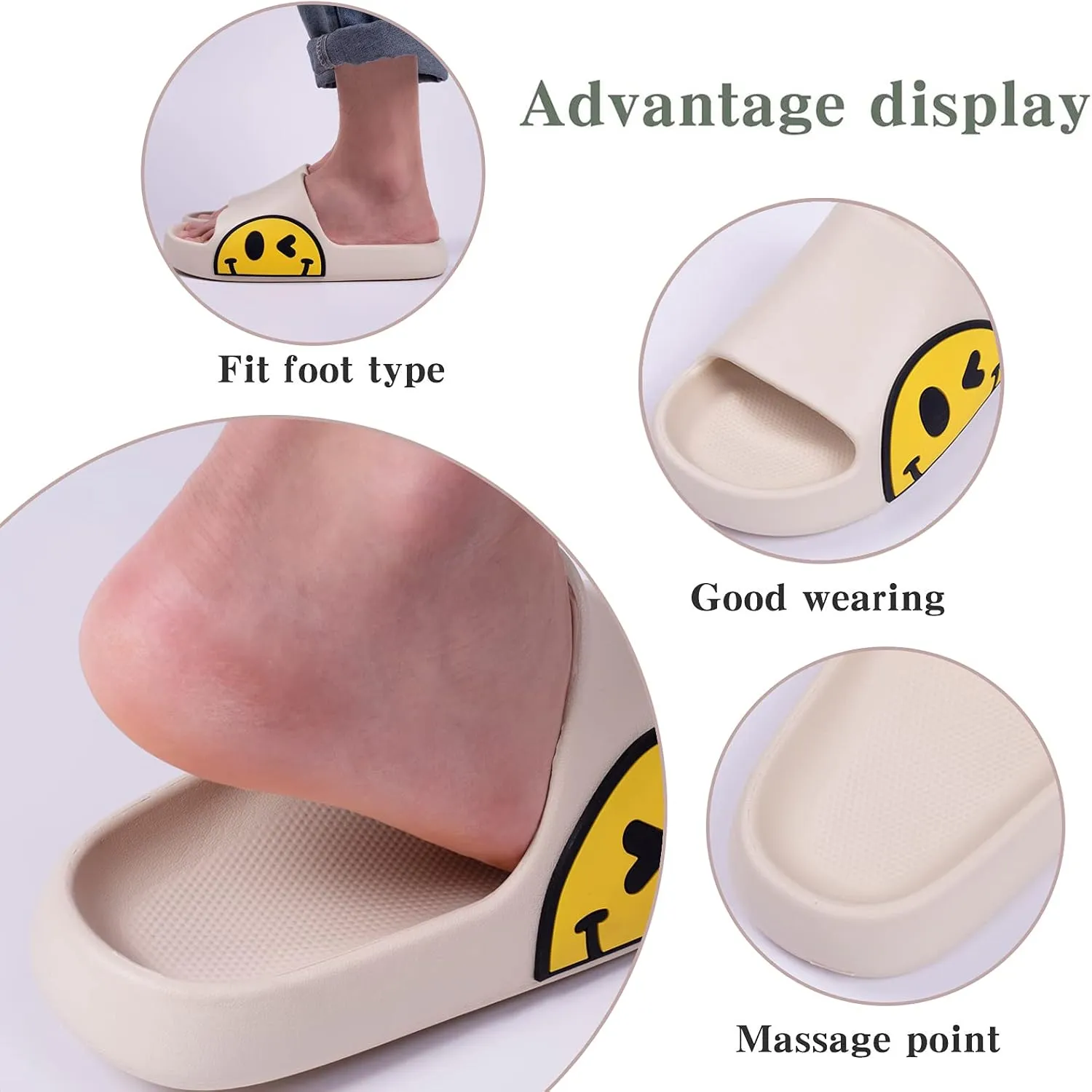 Guyarns Big Kids Cloud slides,Boys Girls Slides Non-slip Summer Beach Pool Shoes Toddler Cartoon Slides Sandals Indoor&Outdoor Garden Slippers Shower Shoes