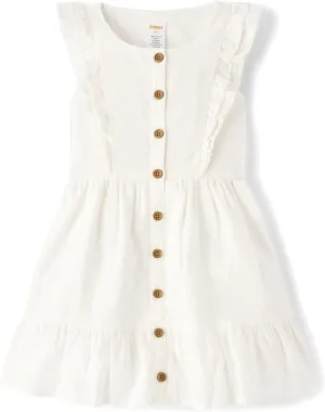 Gymboree,Girls,and Toddler Linen Summer Dresses,White,10