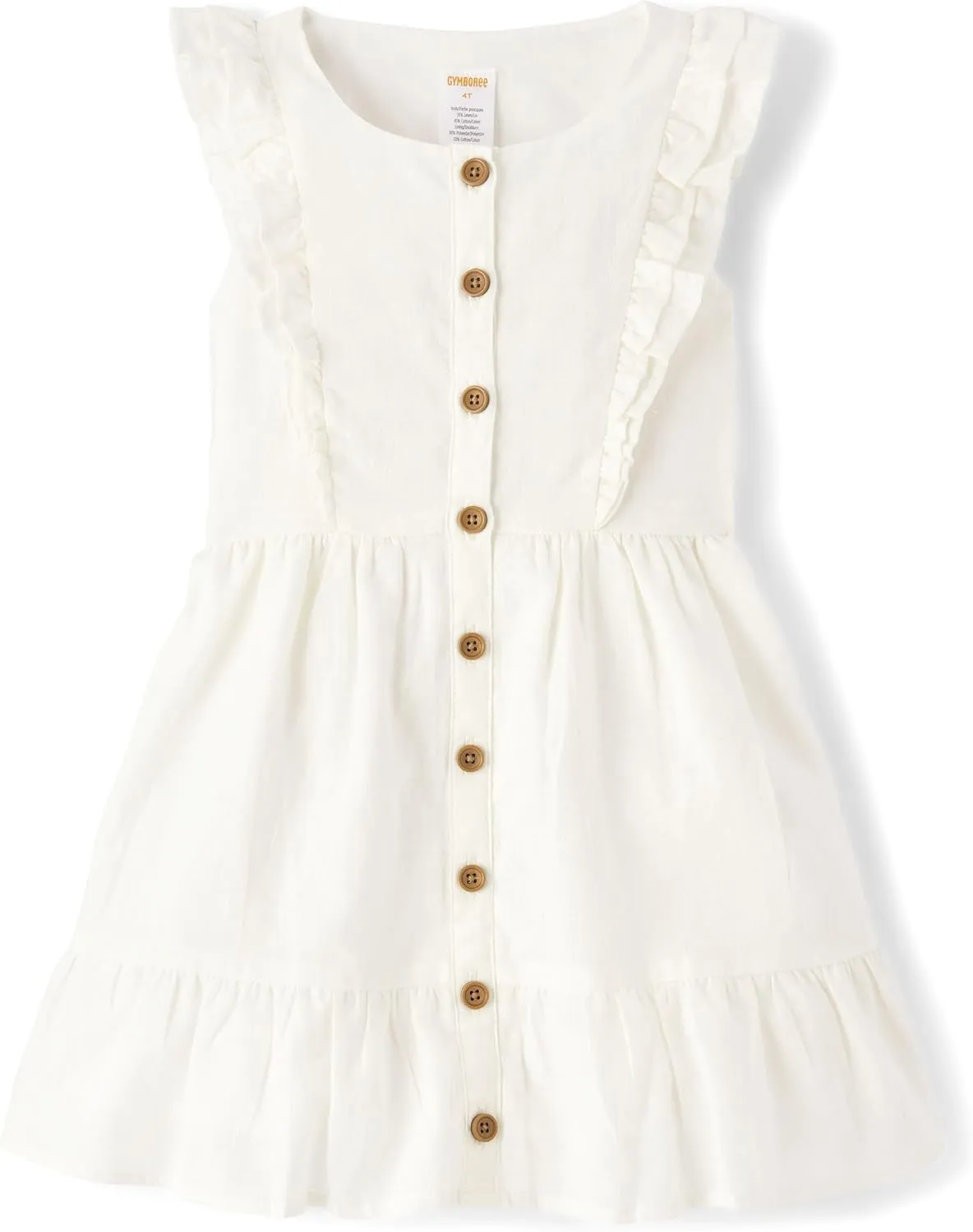 Gymboree,Girls,and Toddler Linen Summer Dresses,White,10