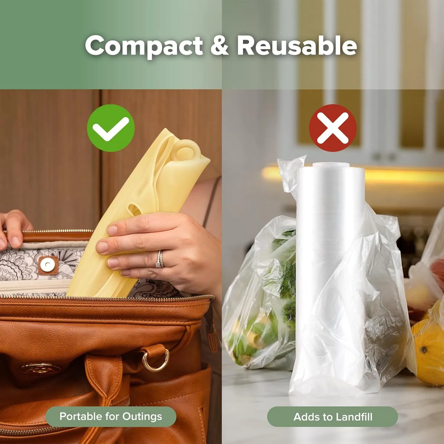 Haakaa Silicone Microwave Steamer & Steriliser Bag, 2000ml Large Capacity Reusable Steaming Bags for Baby Bottles/Breast Pump/Accessories/Pacifiers/Teethers,Great for Home and On-The-Go,Pineapple/2PCS