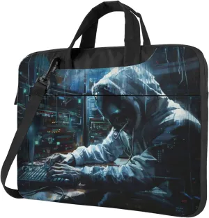 Hacker Attack Print Laptop Bag,Can Use It Freely As A Shoulder Bag,Crossbody Bag,And Briefcase