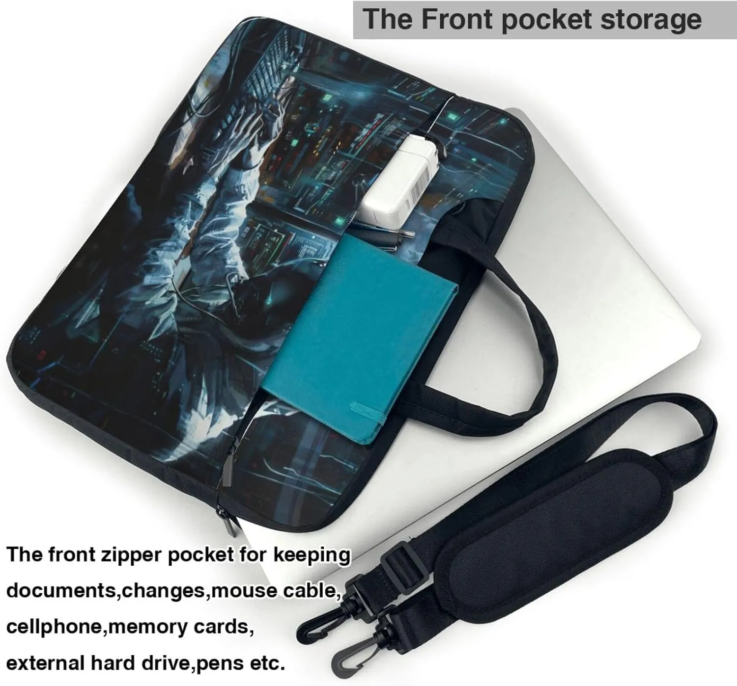 Hacker Attack Print Laptop Bag,Can Use It Freely As A Shoulder Bag,Crossbody Bag,And Briefcase