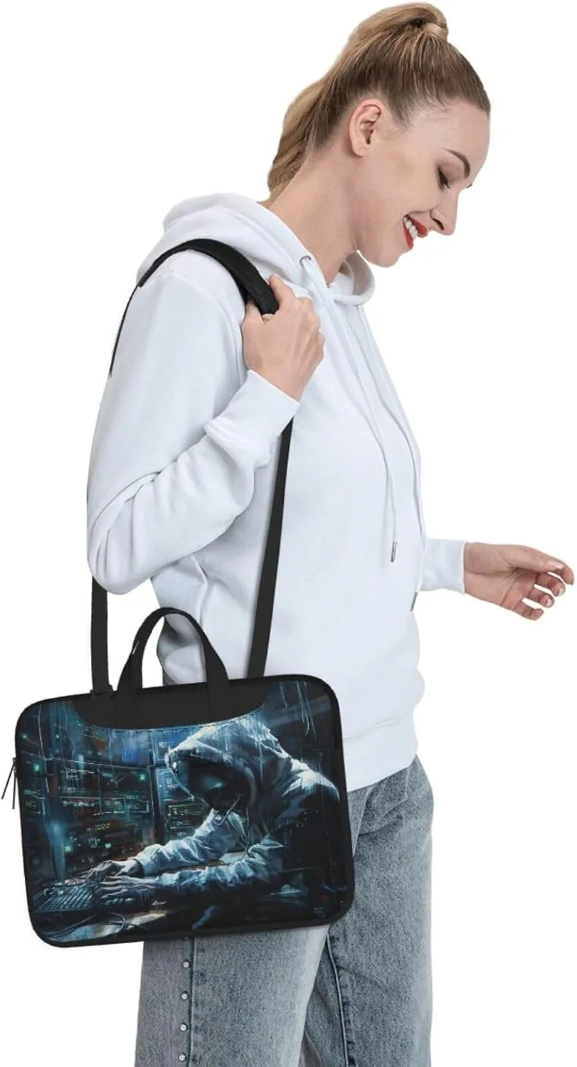 Hacker Attack Print Laptop Bag,Can Use It Freely As A Shoulder Bag,Crossbody Bag,And Briefcase