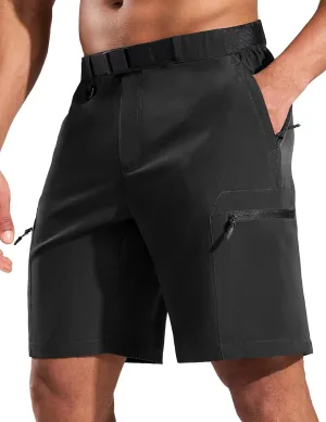 Haimont Men's Quick Dry Hiking Cargo Shorts 9in Lightweight Water Repellent UPF50 Travel Camping Shorts 5 Zipper Pockets