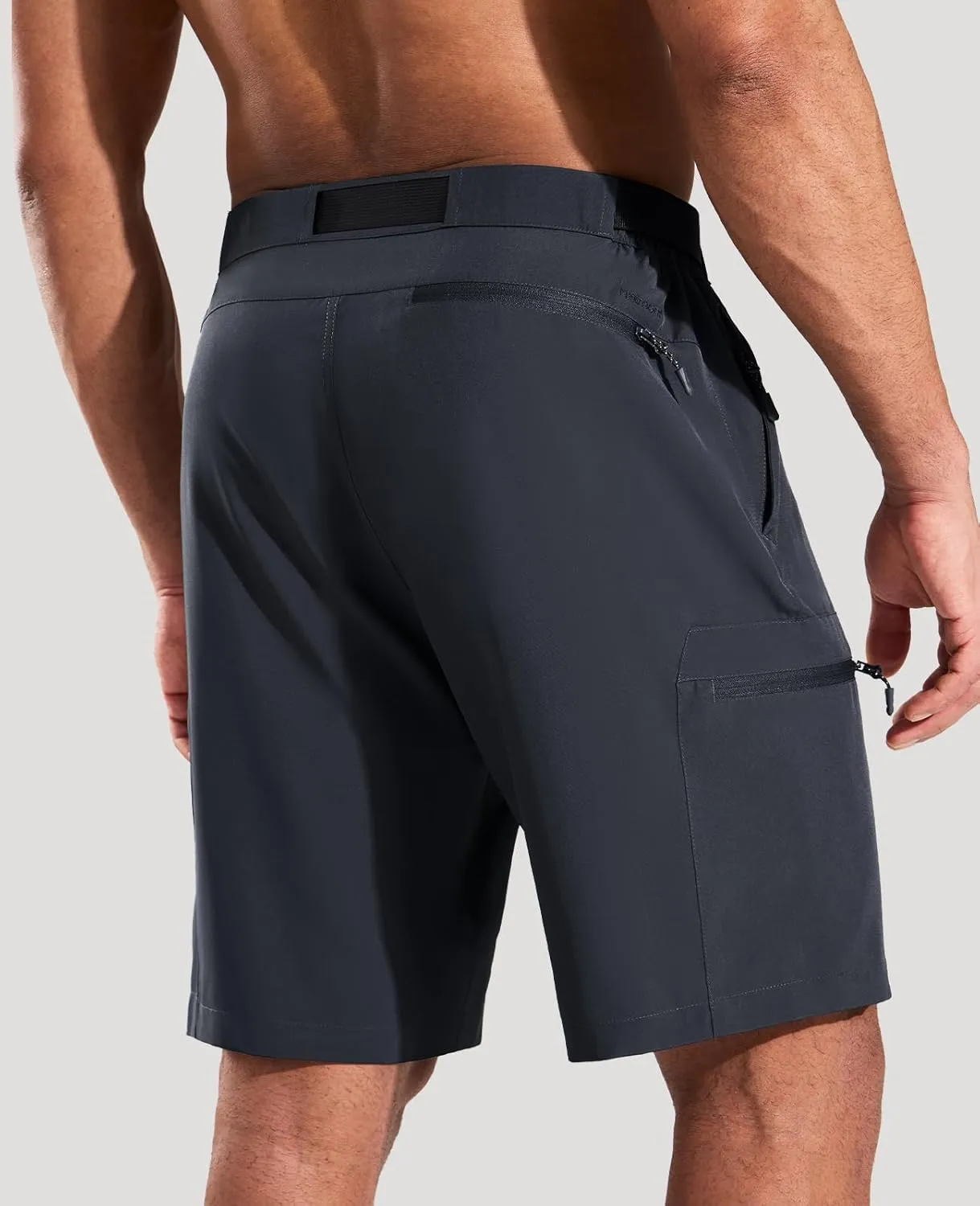 Haimont Men's Quick Dry Hiking Cargo Shorts 9in Lightweight Water Repellent UPF50 Travel Camping Shorts 5 Zipper Pockets