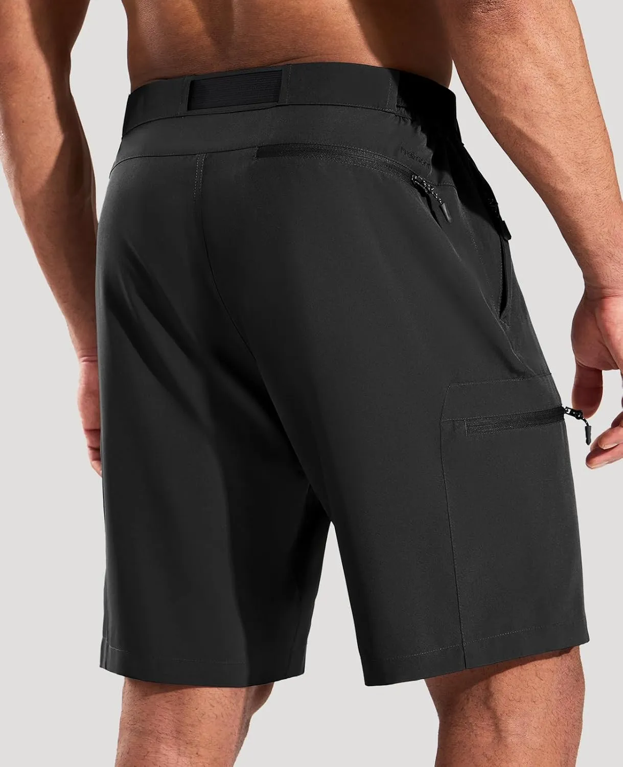 Haimont Men's Quick Dry Hiking Cargo Shorts 9in Lightweight Water Repellent UPF50 Travel Camping Shorts 5 Zipper Pockets