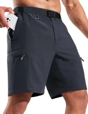 Haimont Men's Quick Dry Hiking Cargo Shorts 9in Lightweight Water Repellent UPF50 Travel Camping Shorts 5 Zipper Pockets