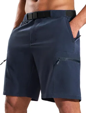 Haimont Men's Quick Dry Hiking Cargo Shorts 9in Lightweight Water Repellent UPF50 Travel Camping Shorts 5 Zipper Pockets