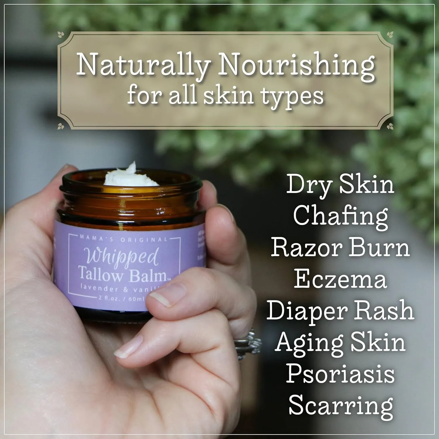 Handmade Whipped Tallow Balm, 100% Grass-fed Beef Tallow for Skin w/Organic Jojoba Oil, Natural Tallow Face Moisturizer, Relief For Dry Skin, Diaper Rash - 2 oz (Orange & Vanilla)
