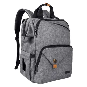 Hap Tim Diaper Bag Backpack,Large Capacity Travel Back Pack Maternity Baby Nappy Changing Bags, Double Compartments with Stroller Straps,Waterproof,Grey (US7340-G)