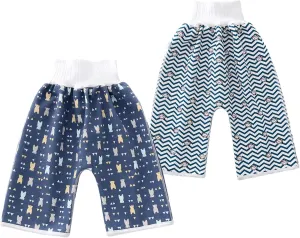 Happy Cherry Diaper Skirt Washable Cotton Kids Training Pants Cloth Diaper Covers Waterproof Leakproof High Waist