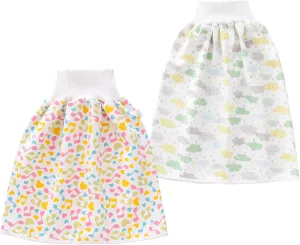 Happy Cherry Diaper Skirts Waterproof Breathable Potty Training Comfy Sleeping Time Clothes 2 Pack Music1 Green Cloud1 L