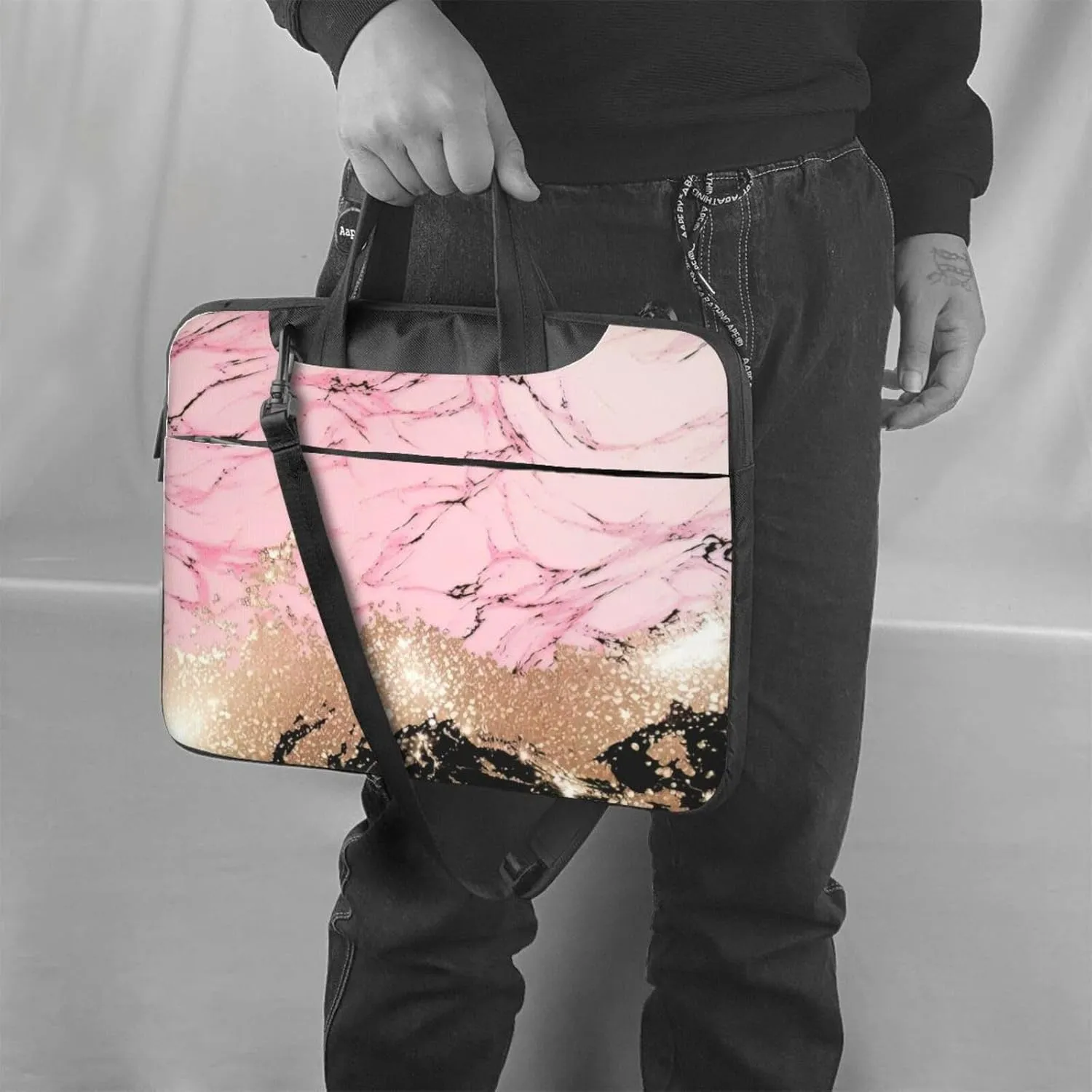 Happy Thanksgiving Pumpkin and Turkey Laptop Bag, Case Shoulder Messenger Bag Briefcase Computer Bag for Men Women