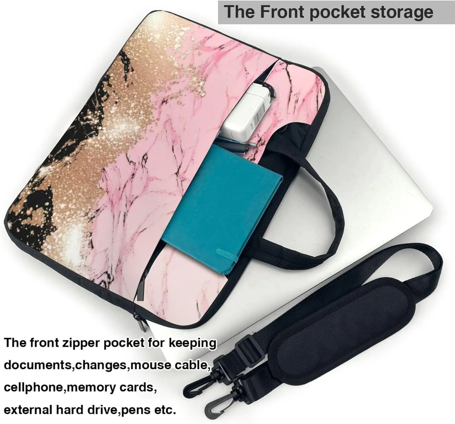 Happy Thanksgiving Pumpkin and Turkey Laptop Bag, Case Shoulder Messenger Bag Briefcase Computer Bag for Men Women