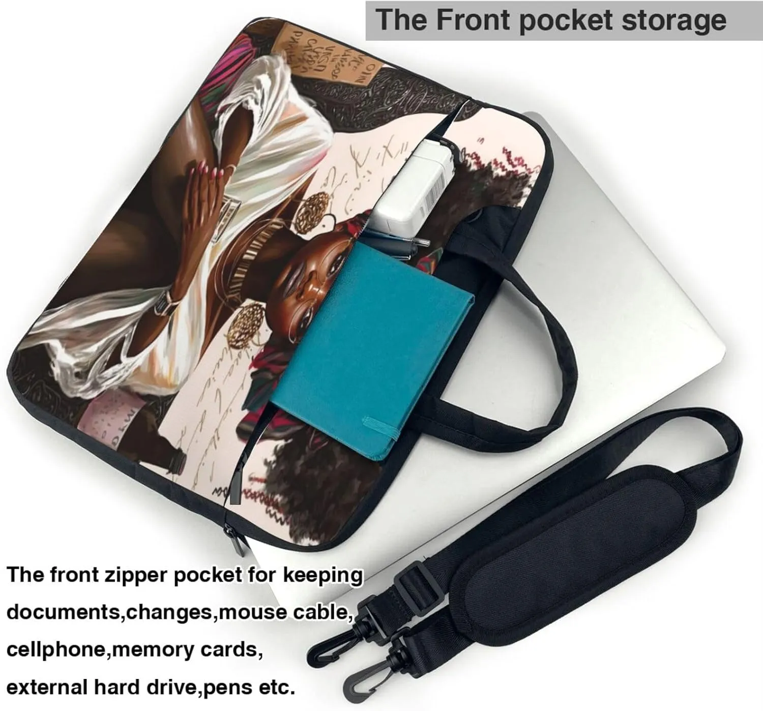 Happy Thanksgiving Pumpkin and Turkey Laptop Bag, Case Shoulder Messenger Bag Briefcase Computer Bag for Men Women