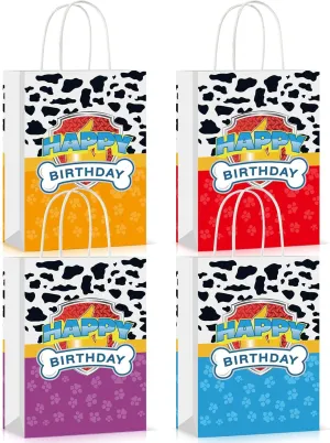 HDJY 16PCS Cartoon Dog Birthday Party Goodie Bags, Favors Bags, Candy Bags, Decoration, 8.26in x 5.9in x 3.14in