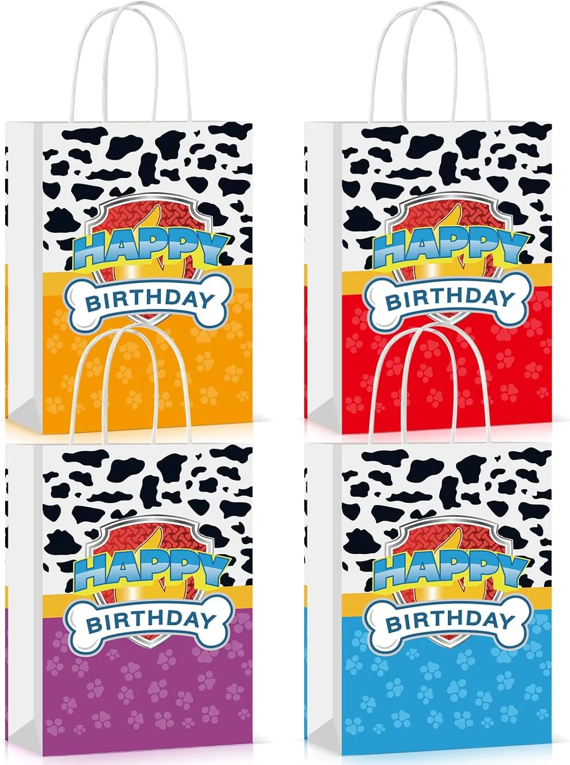 HDJY 16PCS Cartoon Dog Birthday Party Goodie Bags, Favors Bags, Candy Bags, Decoration, 8.26in x 5.9in x 3.14in
