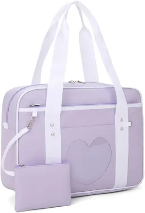 Heart Shape Window Japanese Handbag Versatile as a Laptop Bag Shoulder Bag