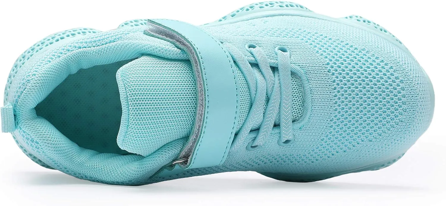 Hetios Kids Shoes Girls Lightweight Athletic Running Shoes Breathable Knit School Sports Shoes (Toddler/Little Kid/Big Kid)