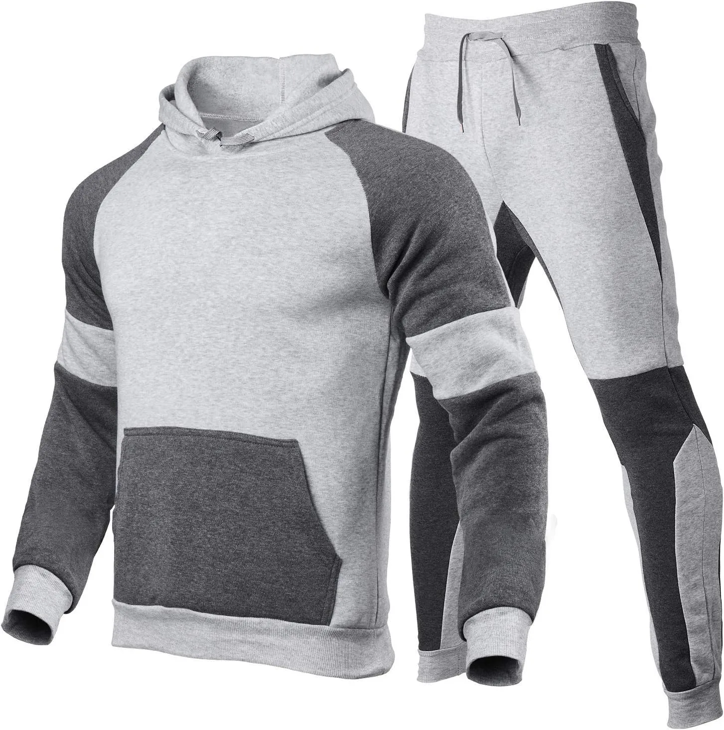 HHGKED Men's Track Suits 2 Piece Set Active Jogging Suits Long Sleeve Sweatsuits Casual Outfits