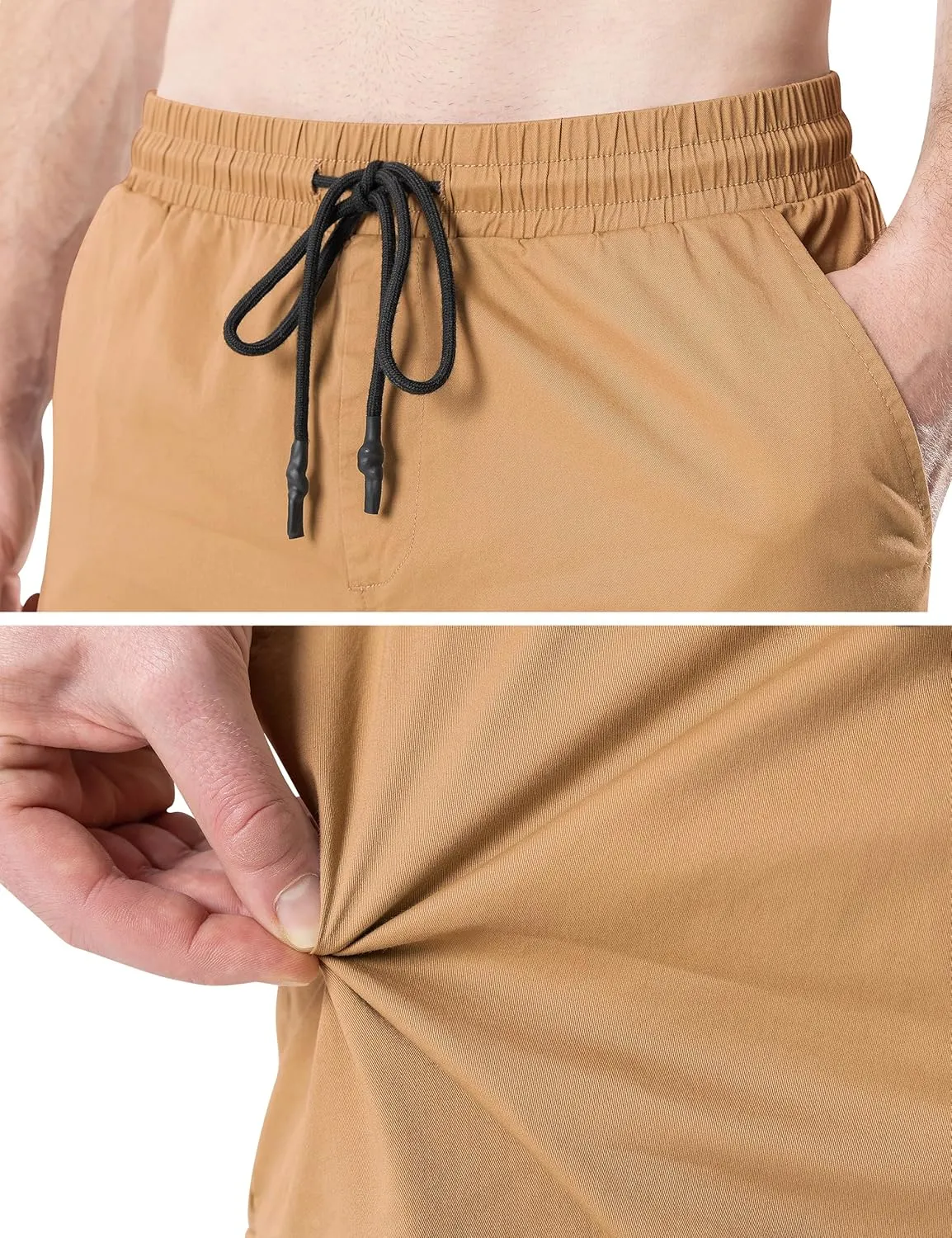 HHZ Men's Drawstring Cargo Shorts Relaxed Fit Shorts with Pockets Work Hiking Summer Athletic Short Men