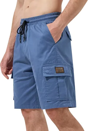 HHZ Men's Drawstring Cargo Shorts Relaxed Fit Shorts with Pockets Work Hiking Summer Athletic Short Men