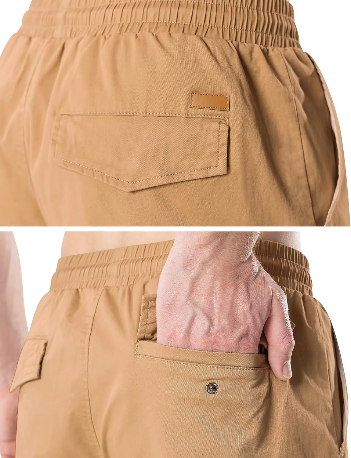 HHZ Men's Drawstring Cargo Shorts Relaxed Fit Shorts with Pockets Work Hiking Summer Athletic Short Men