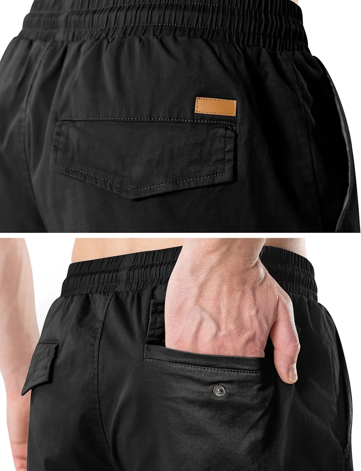 HHZ Men's Drawstring Cargo Shorts Relaxed Fit Shorts with Pockets Work Hiking Summer Athletic Short Men