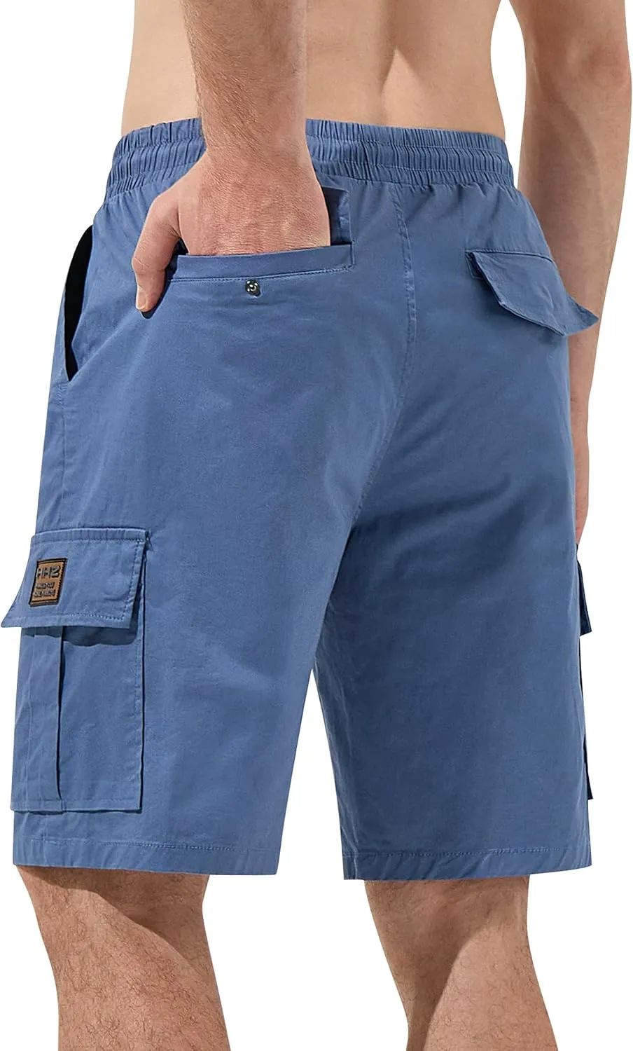 HHZ Men's Drawstring Cargo Shorts Relaxed Fit Shorts with Pockets Work Hiking Summer Athletic Short Men
