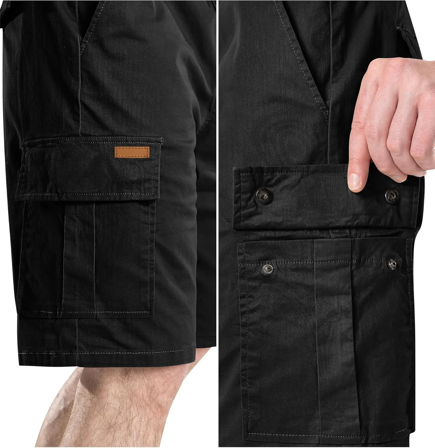 HHZ Men's Drawstring Cargo Shorts Relaxed Fit Shorts with Pockets Work Hiking Summer Athletic Short Men