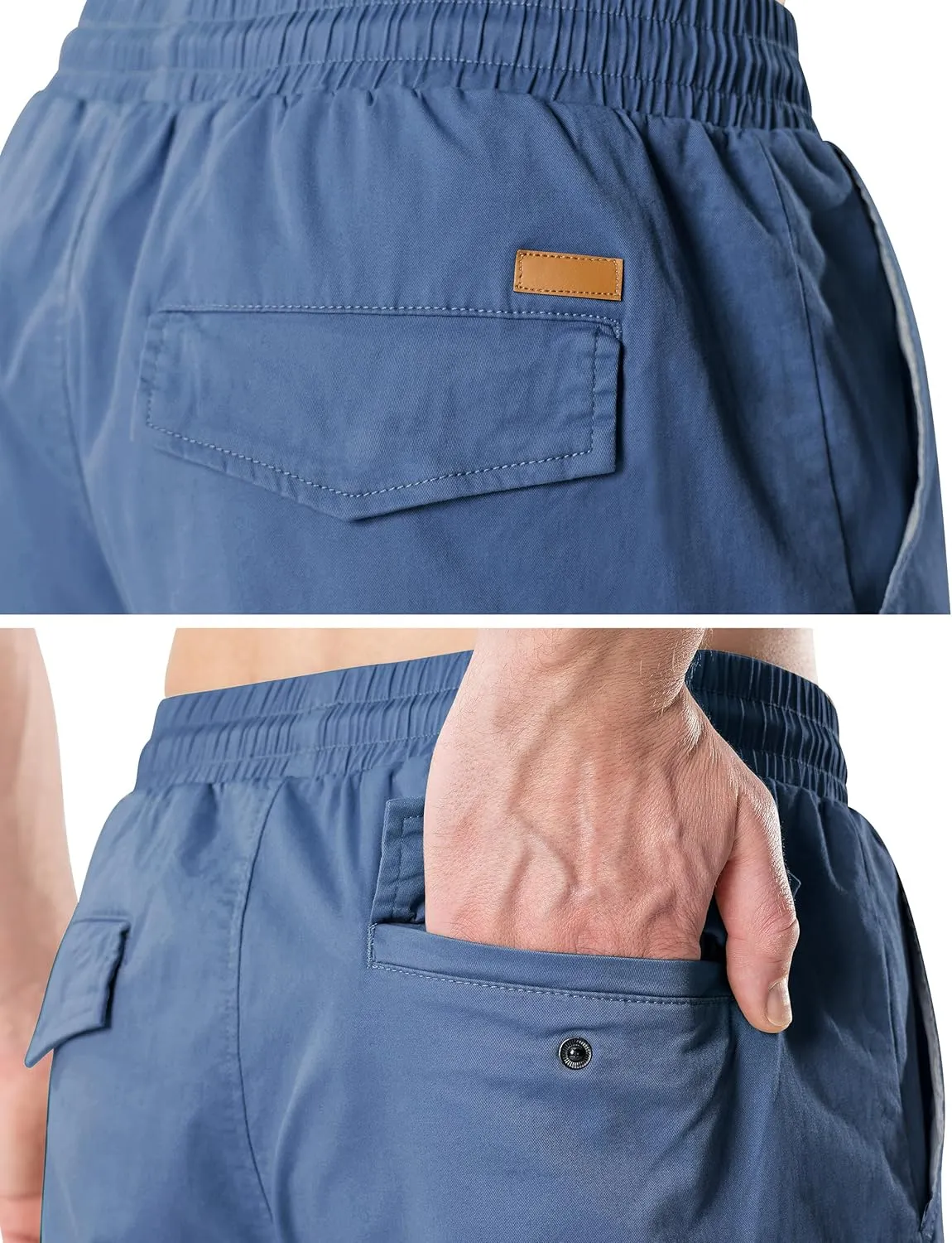 HHZ Men's Drawstring Cargo Shorts Relaxed Fit Shorts with Pockets Work Hiking Summer Athletic Short Men