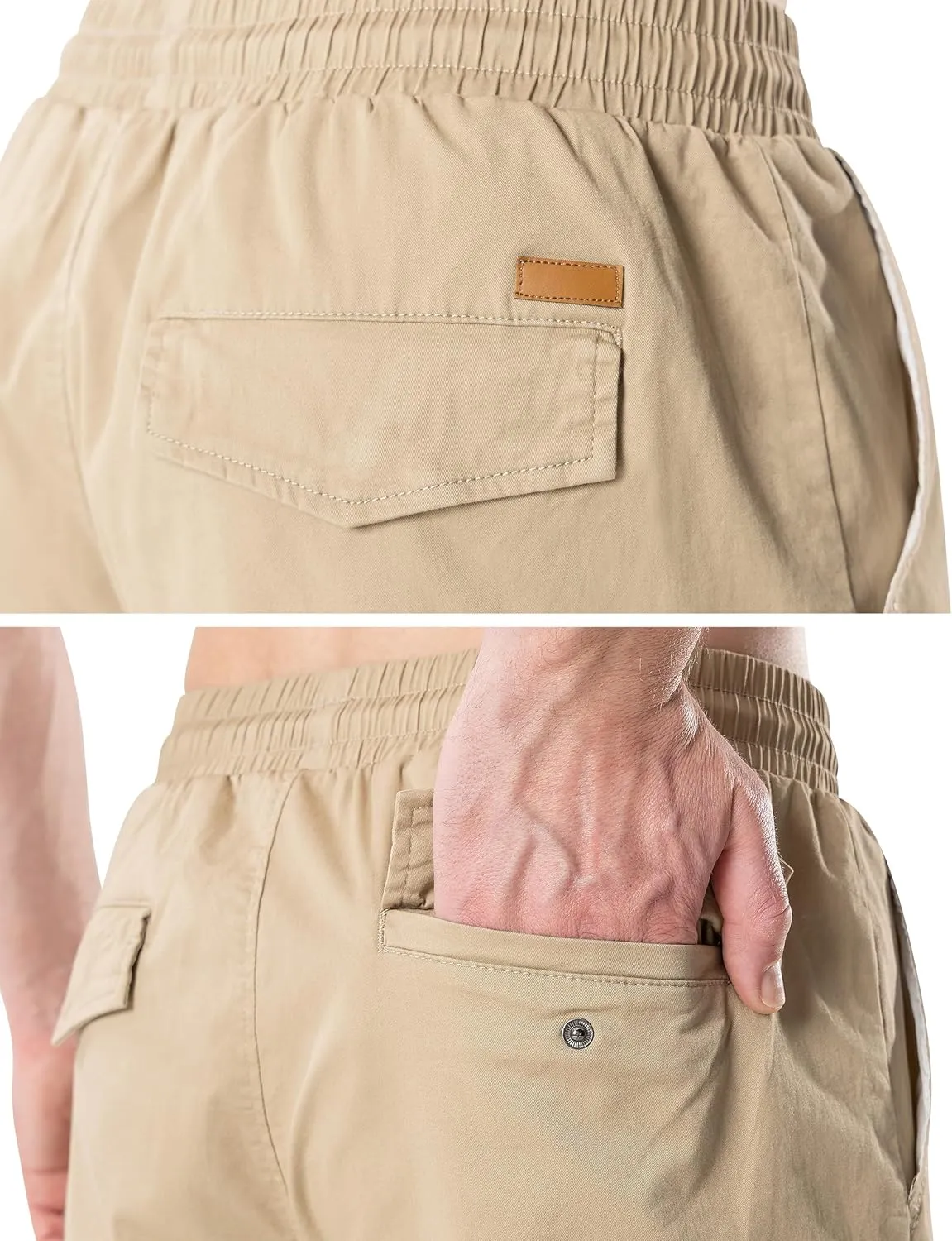 HHZ Men's Drawstring Cargo Shorts Relaxed Fit Shorts with Pockets Work Hiking Summer Athletic Short Men