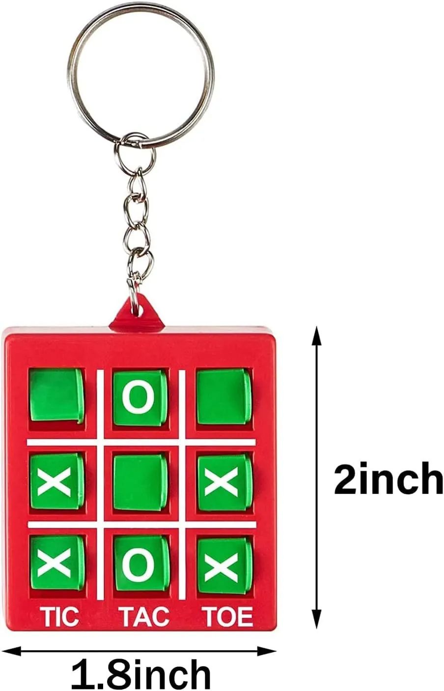 Hicarer Tic Tac Toe Keychain for Kids Ages 8-12 Party Favors Plastic Keyholders Game for Goodie Bags Mini Backpack Valentines Birthday Party(Red, Blue, Yellow, Purple,16 Pcs)