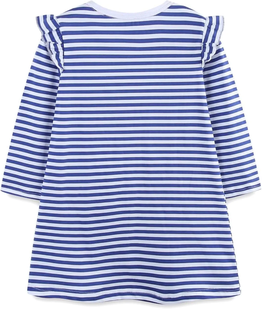 HILEELANG Toddler Girl Long Sleeve Dress Cotton Casual Jersey Shirt Playwear Applique Dress