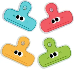 HOMSFOU Mini Binder Clips Expression Eyes 4 Pack DIY Paper Clips for Kitchen Bag Photo Display Food Storage School Projects