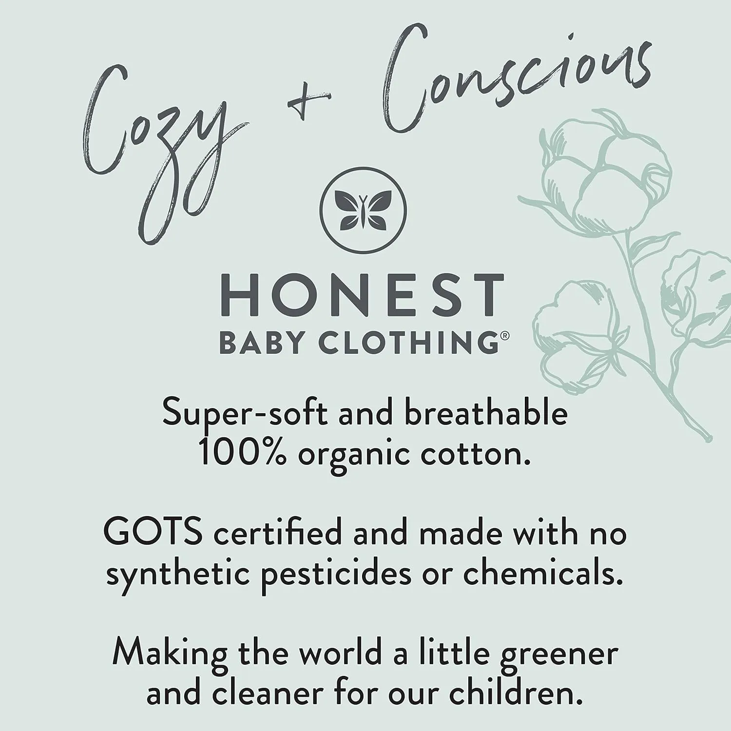 HonestBaby Baby Long Sleeve Side-Snap Organic Cotton Kimono Bodysuits (3 Pack)