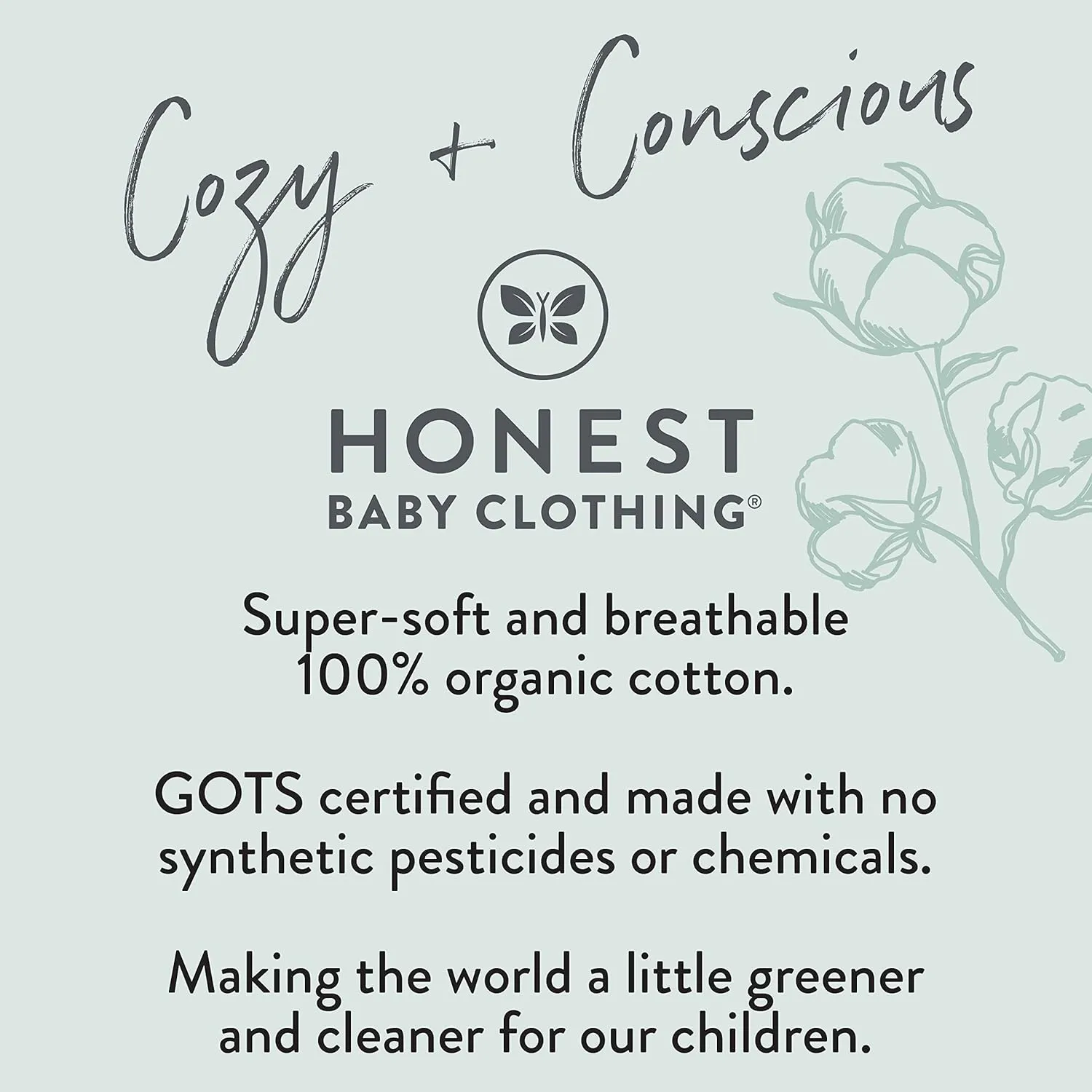 HonestBaby Baby Long Sleeve Side-Snap Organic Cotton Kimono Bodysuits (3 Pack)
