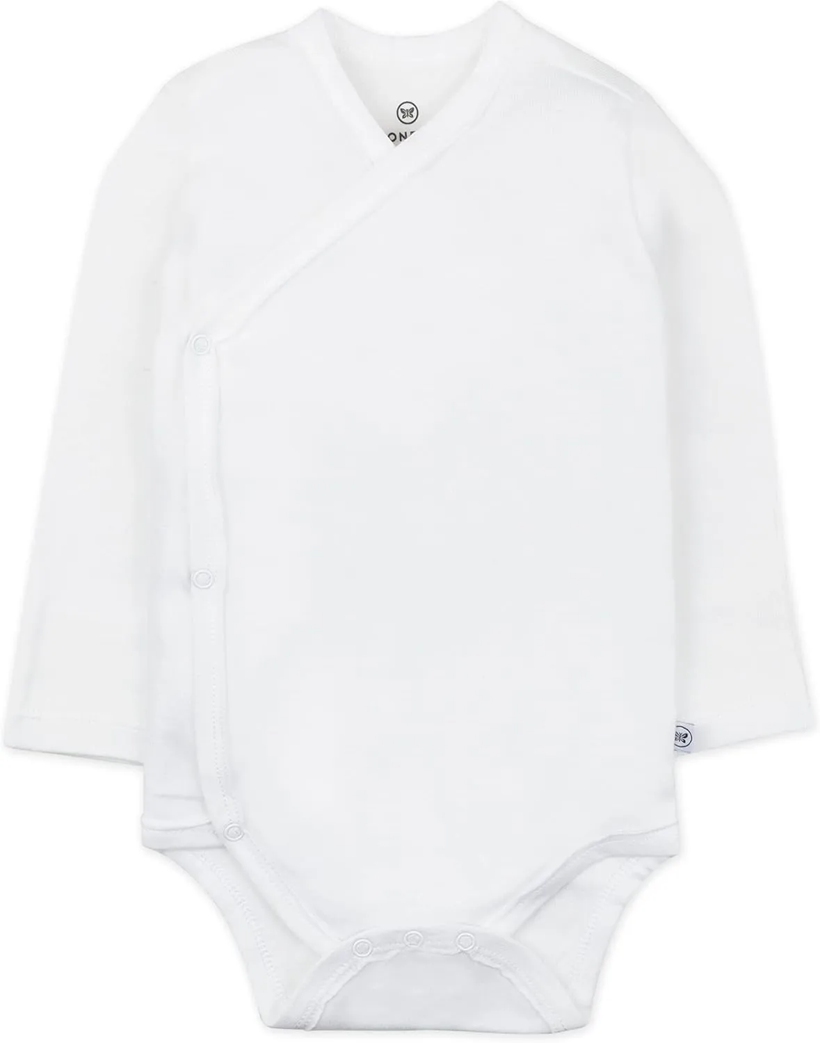 HonestBaby Baby Long Sleeve Side-Snap Organic Cotton Kimono Bodysuits (3 Pack)