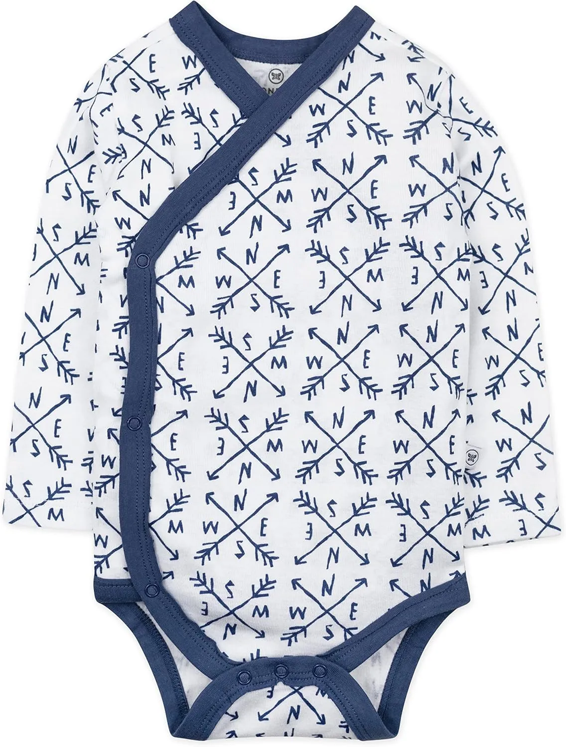 HonestBaby Baby Long Sleeve Side-Snap Organic Cotton Kimono Bodysuits (3 Pack)