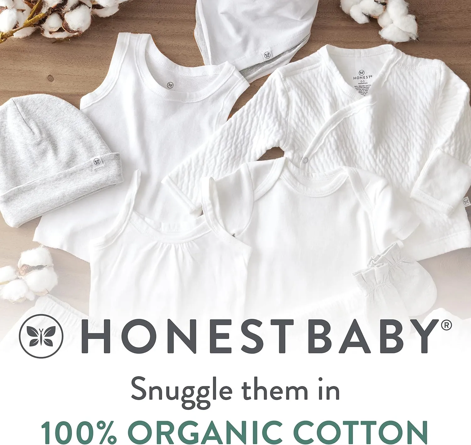 HonestBaby Baby Long Sleeve Side-Snap Organic Cotton Kimono Bodysuits (3 Pack)