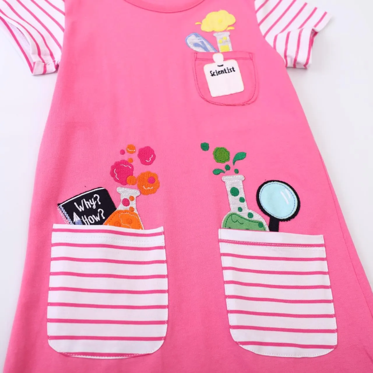 Hongshilian Little Girls Casual Cotton Dress Cartoon Print Short Sleeve Summer T-Shirt Skirt Dresses