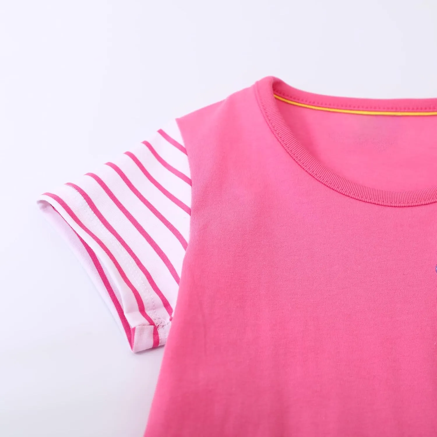 Hongshilian Little Girls Casual Cotton Dress Cartoon Print Short Sleeve Summer T-Shirt Skirt Dresses