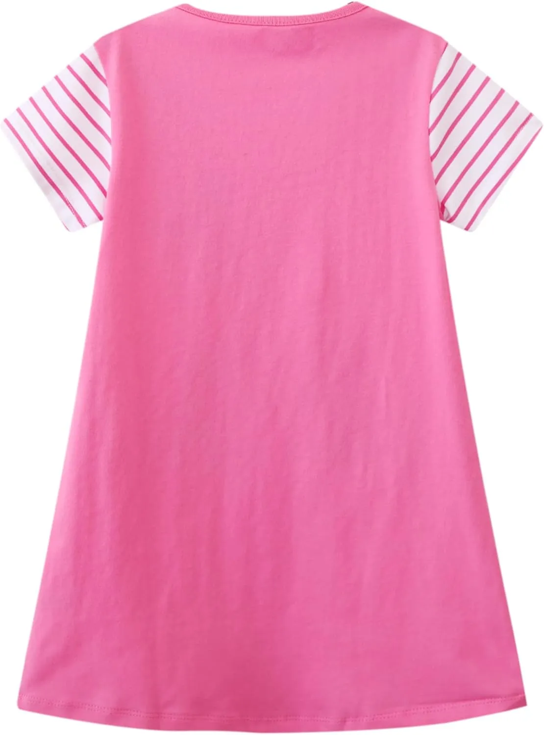 Hongshilian Little Girls Casual Cotton Dress Cartoon Print Short Sleeve Summer T-Shirt Skirt Dresses
