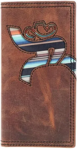 HOOEY Leather Men’s Western Rodeo Wallet (Hawk - Brown/Sunset Serape)