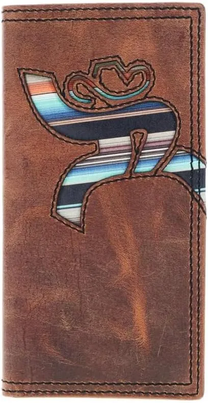 HOOEY Leather Men’s Western Rodeo Wallet (Hawk - Brown/Sunset Serape)
