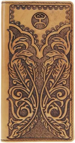 HOOEY Leather Men's Western Rodeo Wallet (Phoenix - Tan/Brown)