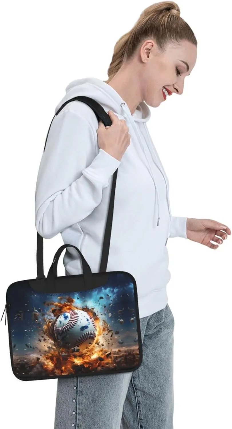 Hot Baseball Pattern Laptop Bag - with Soft Interior, Multiple Pockets - Ideal for Men, Travel and Business