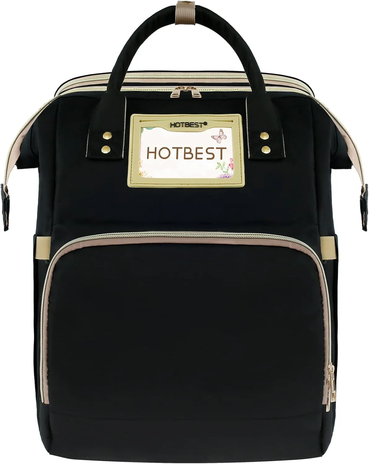 HOTBEST Baby Diaper Bag Backpack,Newborn Registry for Baby Shower Gifts, Portable Nappy Bags for Girls Boys, Multifunction Travel Stuff Maternity New Mom Gifts for Women, Black