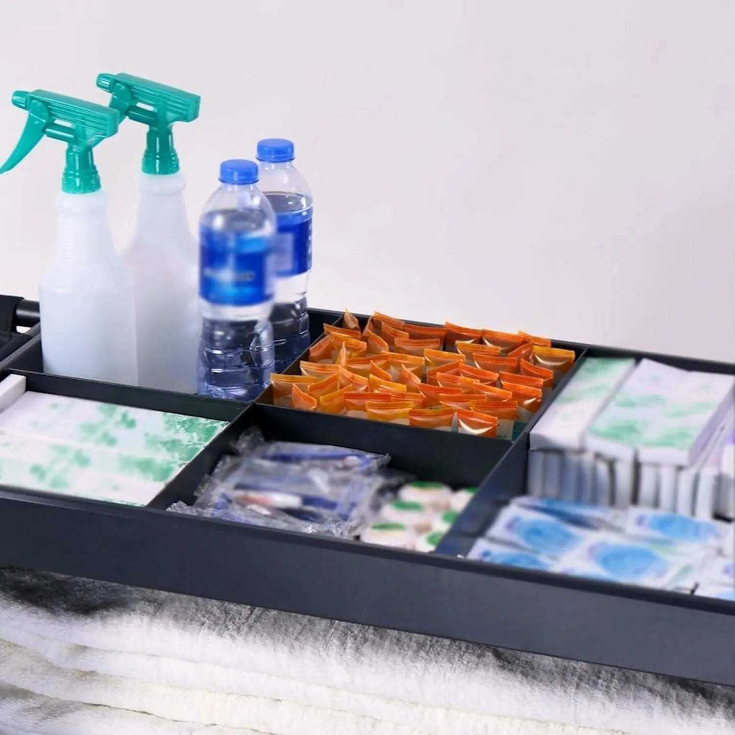 Hotel Rooms Multifunctional Hand-Push Cloth Trolley Cleaning Work Trolley Cleaning Trolley Cloth Bag Guest Cleaning Service Trolley(D), jinyi2016SHOP-1998